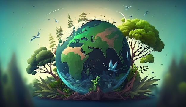 Giornata Mondiale dell'Ambiente Importanza di proteggere la natura Ambiente Giornata Mondiale della Terra Generative Ai