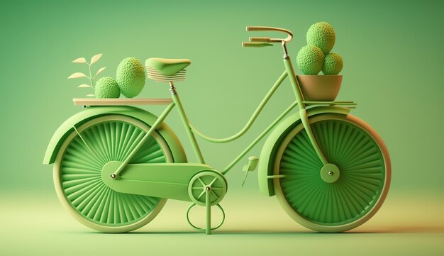 Giornata mondiale della bicicletta con la bicicletta verde