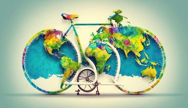 Giornata mondiale della bicicletta Go Green Save Environmentx9