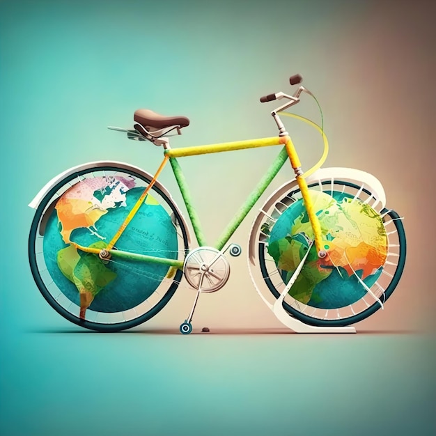 Giornata mondiale della bicicletta Go Green Save Environmentx9