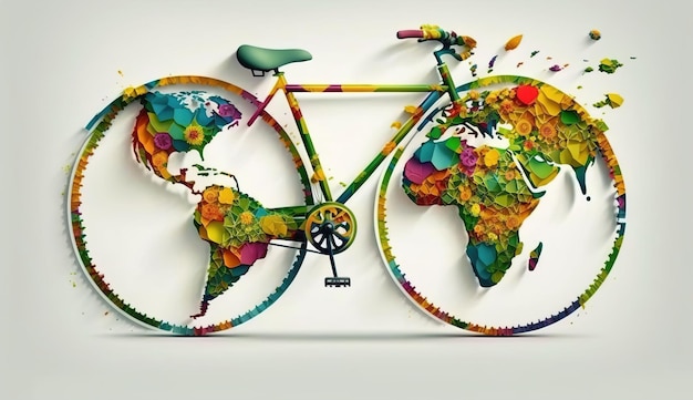 Giornata mondiale della bicicletta Go Green Save Environmentx9