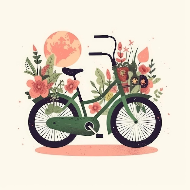 Giornata mondiale della bicicletta illustrazione piatta disegnata a mano ai