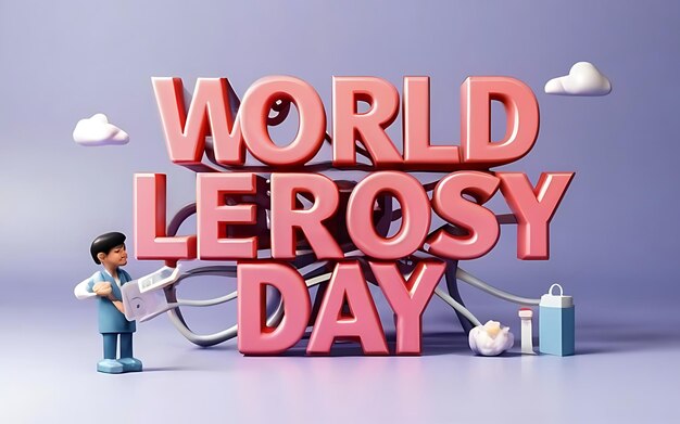 Giornata mondiale della lebbra con illustrazione tipografica clipart