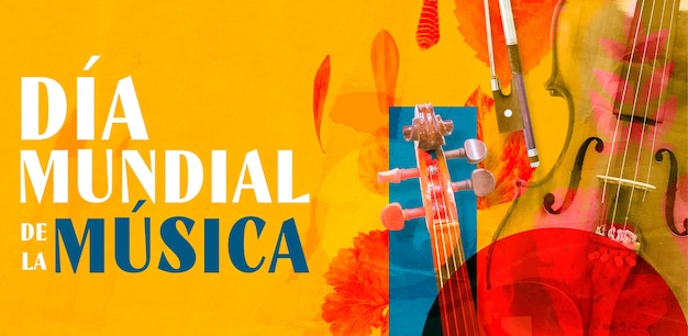 Giornata mondiale della musica composizione con strumenti a corda