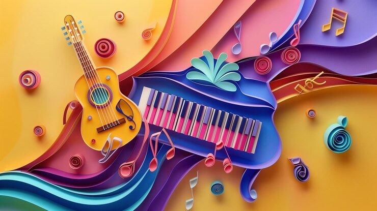 Giornata mondiale della musica con strumenti musicali