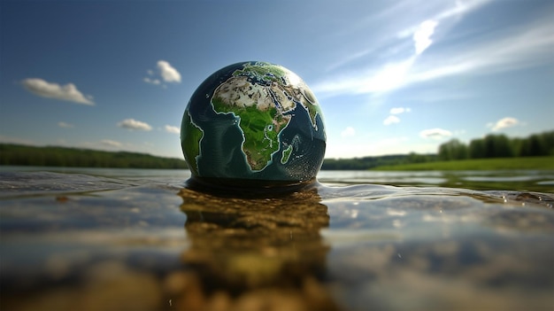 giornata mondiale della terra un globo a terra