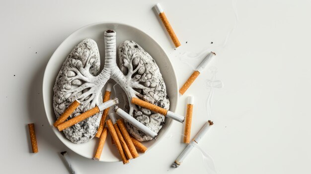Giornata mondiale senza tabacco Prevenzione del fumo Polmoni e sigarette