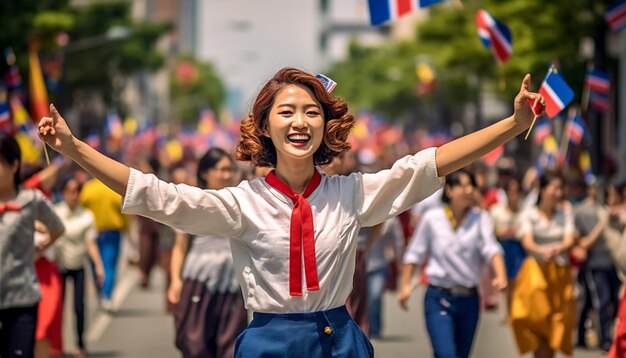 Giornata nazionale della liberazione della corea del sud fotografia felice e celebrativa