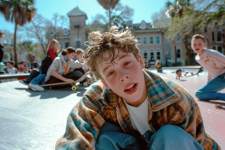 Foto giornate scolastiche nostalgiche: uno sguardo vibrante agli anni '90 con scolari e adolescenti che catturano l'essenza della cultura giovanile, dell'educazione, delle amicizie e della moda iconica