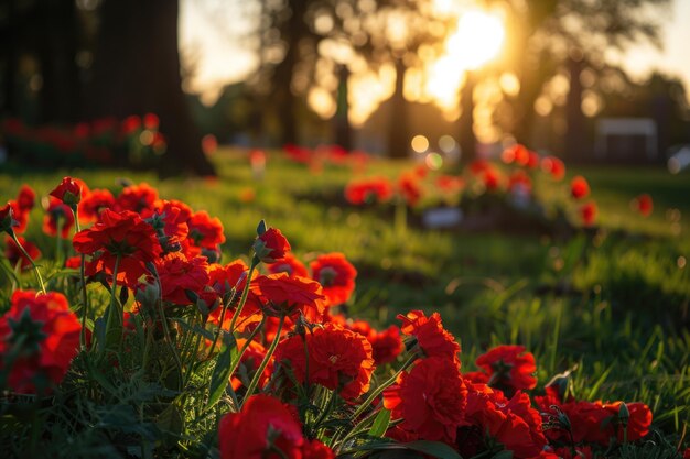 Giorno commemorativo del campo di papavero ai generato