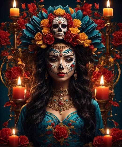 Giorno dei Morti Teschio messicano Catrina