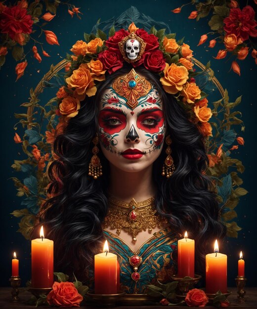Giorno dei Morti Teschio messicano Catrina