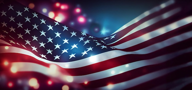 Giorno dei veterani in onore di tutti coloro che hanno prestato servizio poster con la bandiera degli Stati Uniti d'America Generative Ai