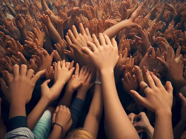 Giorno dei veterani per mano di molte persone