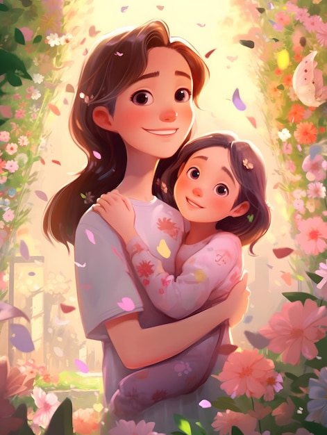 Giorno del Ringraziamento Festa della mamma Calda festa della figlia della madre della figlia del bouquet