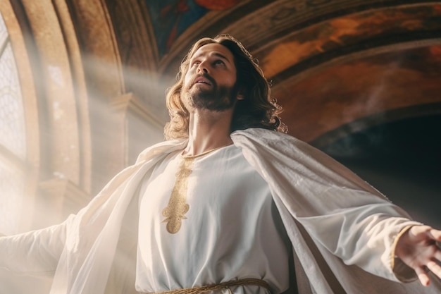 Giorno dell'Ascensione di gesù cristo o giorno della risurrezione del figlio di dio Concetto del giorno dell'Ascensione in chiesa