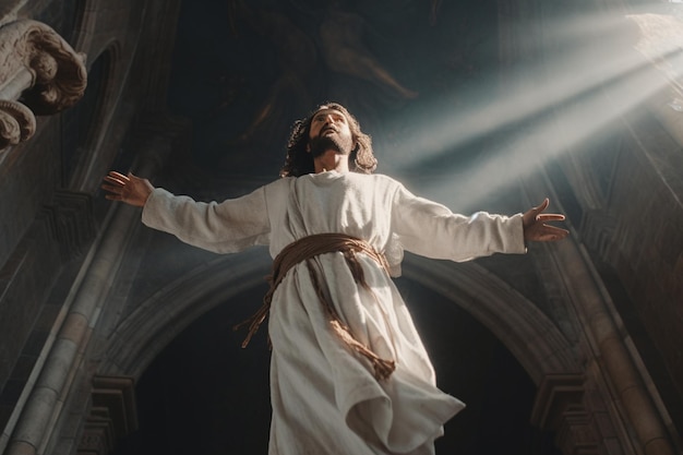 Giorno dell'Ascensione di gesù cristo o giorno della risurrezione del figlio di dio Concetto del giorno dell'Ascensione in chiesa