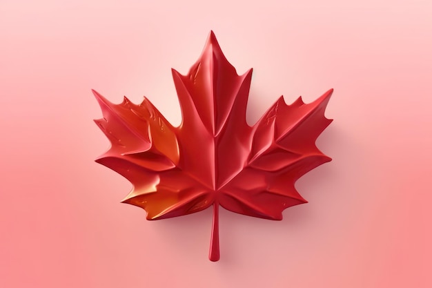Giorno dell'indipendenza del Canada una foglia d'acero di carta rossa con sopra la parola canada