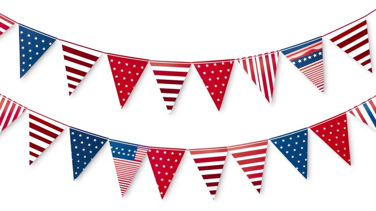 Foto giorno dell'indipendenza stati uniti stelle e divisori bandiera degli stati uniti illustrazioni decorazioni linee di confine giorno della memoria tradizionali icone patriottiche degli stati uniti per la festa nazionale americana giorno dei veterani degli stati uniti set
