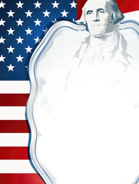 Giorno della memoria degli Stati Uniti Giorno dei presidenti Giorno dei veterani Giorno del lavoro o celebrazione del 4 luglio Quadro di tela bianca vuota per il disegno di mockup sullo sfondo della bandiera nazionale americana