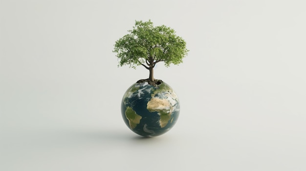 Giorno della Terra Terra con un albero che ne cresce Giorno della terra