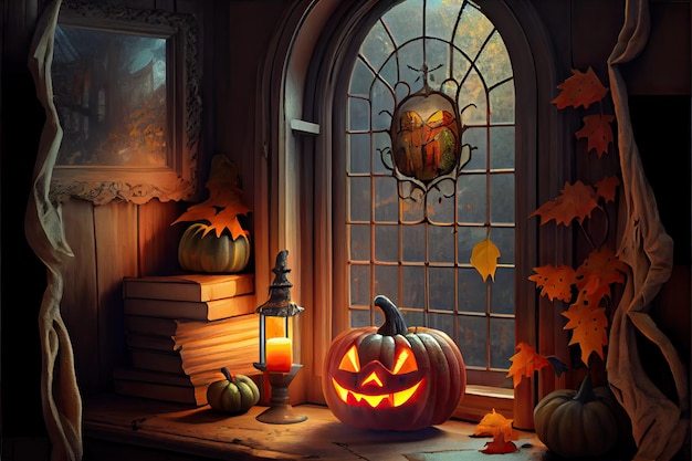 Giorno di Halloween occhi di Jack O' Lanterns Dolcetto o scherzetto Samhain All Hallows' Eve All Saints' Eve All hallowe'en spettrale Horror Ghost Demon sfondo 31 ottobre