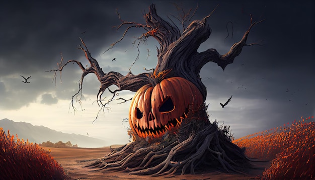 Giorno di Halloween occhi di Jack O' Lanterns Dolcetto o scherzetto Samhain All Hallows' Eve All Saints' Eve All hallowe'en spettrale Horror Ghost Demon sfondo 31 ottobre