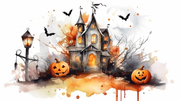 Giorno di Halloween occhi di Jack O' Lanterns Dolcetto o scherzetto Samhain Vigilia di Ognissanti Vigilia di Ognissanti Tutto Halloween spettrale Horror Fantasma Demone sfondo 31 ottobre IA generativa