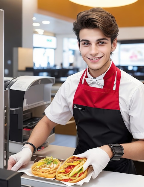 giovane addetto di un fast food