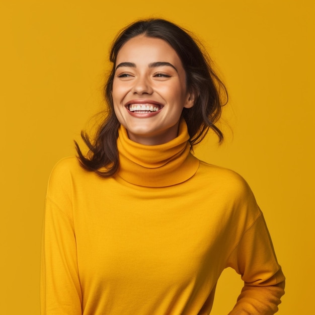 Giovane bella donna che indossa abiti casual stupito e sorridente