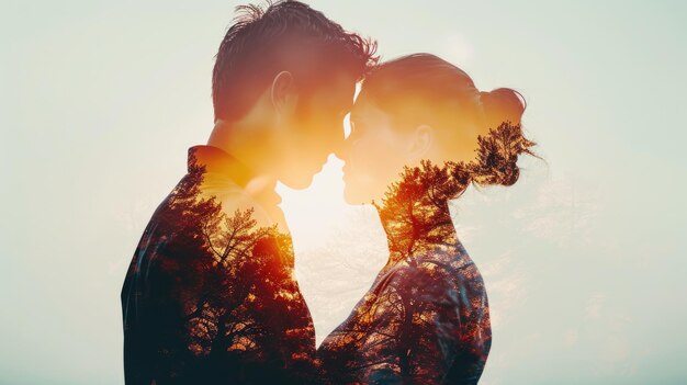 giovane coppia innamorata natura sfondo valentine pragma