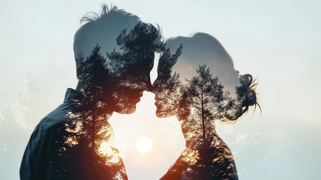 giovane coppia innamorata natura sfondo valentine pragma