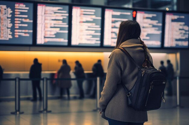 giovane donna all'aeroporto