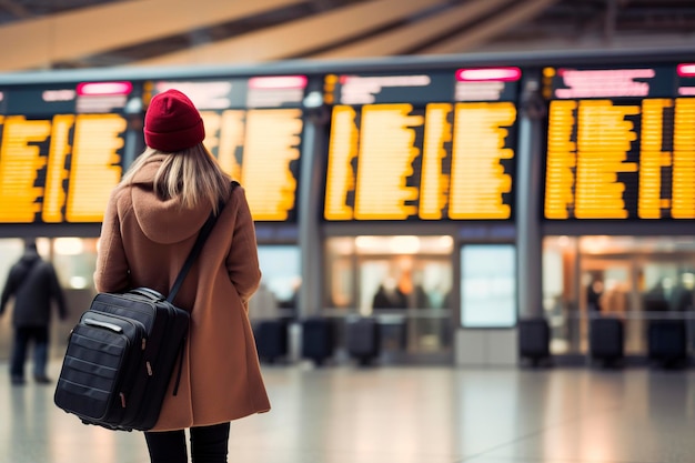 giovane donna all'aeroporto