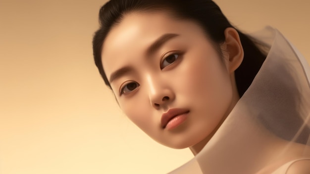 giovane donna asiatica con una bella pelle