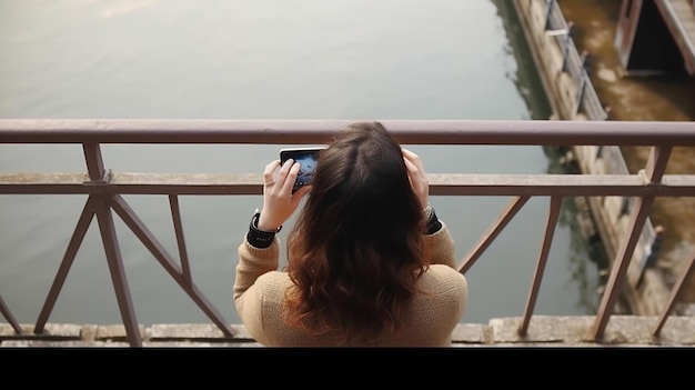 Giovane donna che utilizza il concetto di smart phoneSocial media