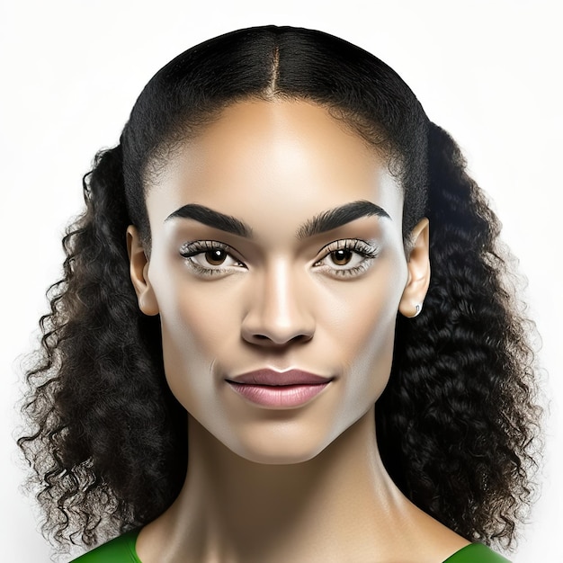 Giovane donna con la pelle ideale per i prodotti di bellezza AI generativa