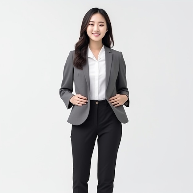 giovane donna d'affari in abito da ufficio
