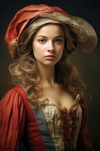 Giovane donna francese del XVIII secolo
