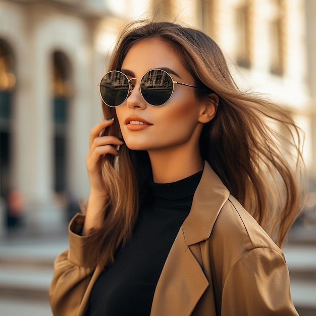 Giovane donna in occhiali da sole