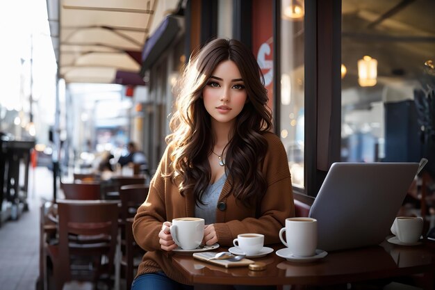 Giovane donna sullo sfondo generare ai