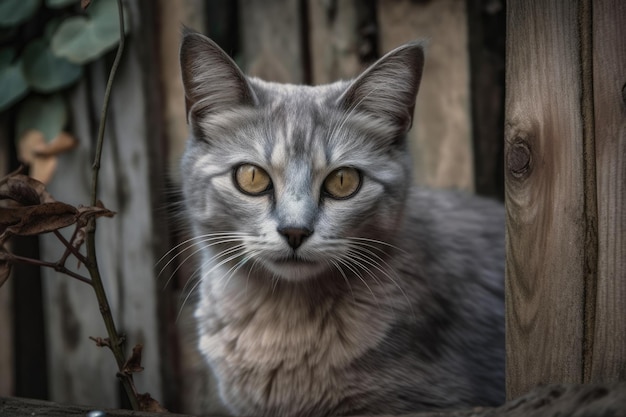 Giovane gatto grigio