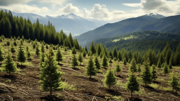 giovane germoglio verde che cresce a terra nella foresta