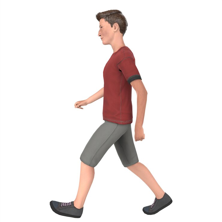 Giovane modellazione 3d del ragazzo alto