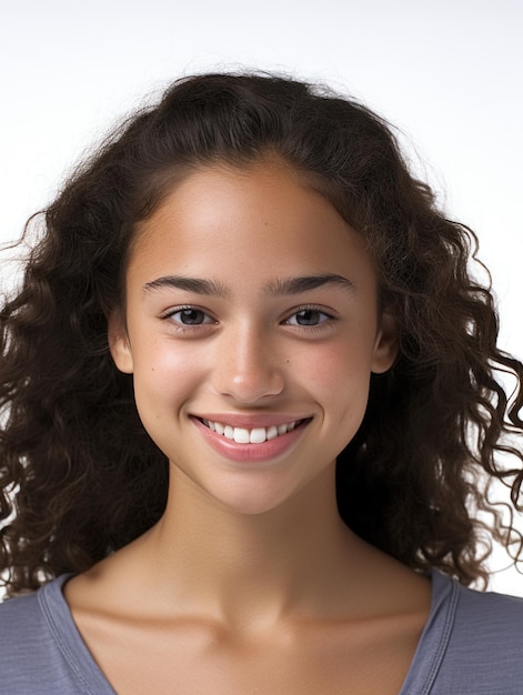 giovane ragazza latina con la consistenza della pelle dettagliata