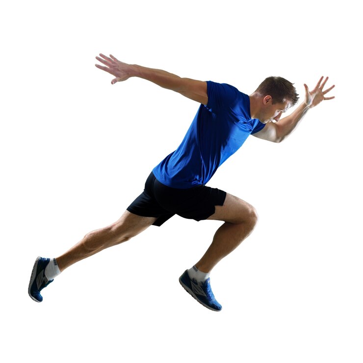Foto giovane sportivo che corre