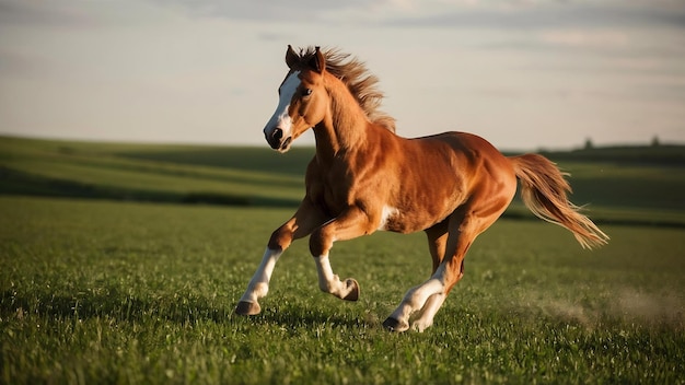 Giovane stallone nel campo