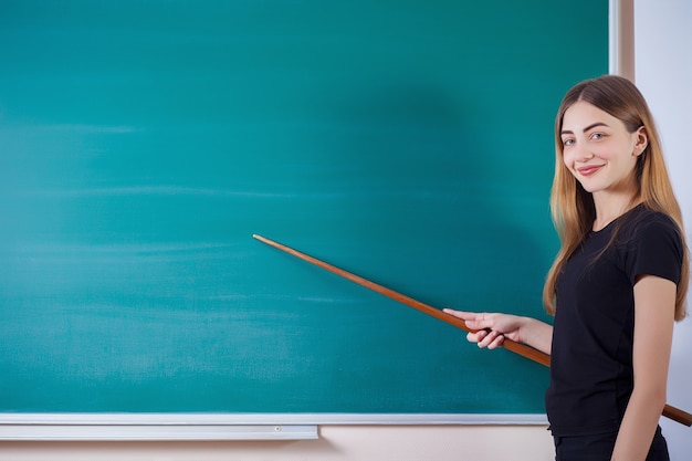 Giovane studente attraente al consiglio scolastico. Copia spazio