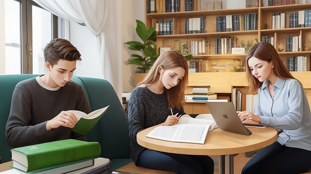 Giovane uomo e donna che leggono un rapporto in un'accogliente sala lettura mentre lavorano da casa