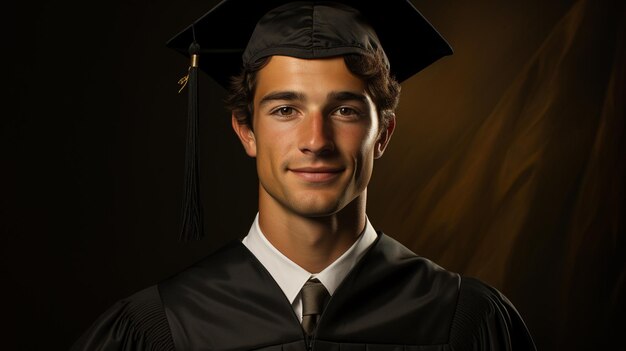 giovane uomo in abito da laurea